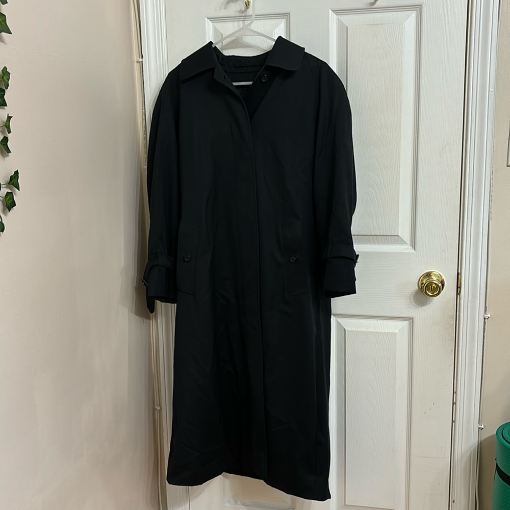 Vintage Burberrys Black Wool Over Coat